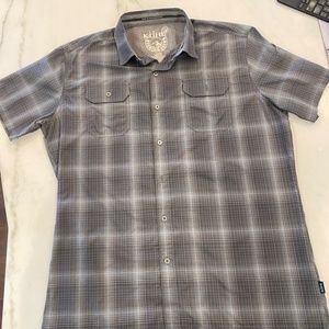 Kuhl - Mens Large Blue/Grey Plaid wicking shirt